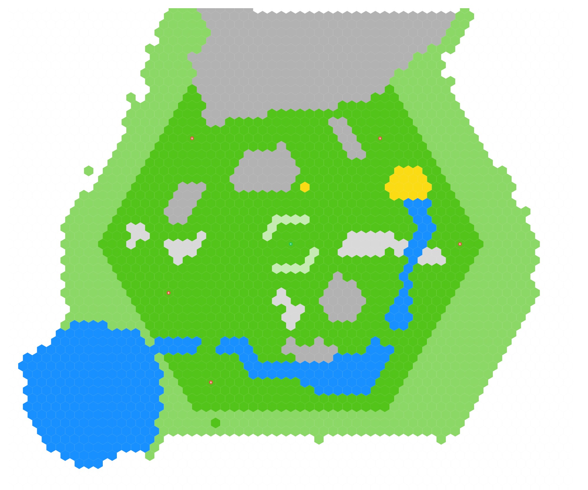 Hex-grid gameplay screenshot